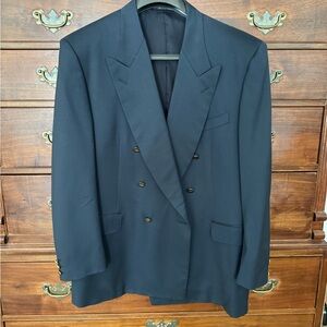 {canali} Men’s Navy Double Breasted Wool Sport Coat